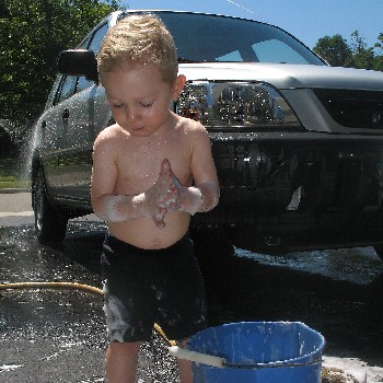 car wash kid