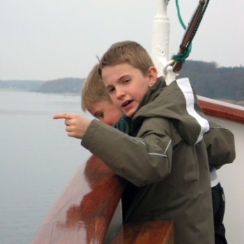 brothers on boat