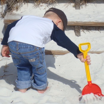 boy in sand