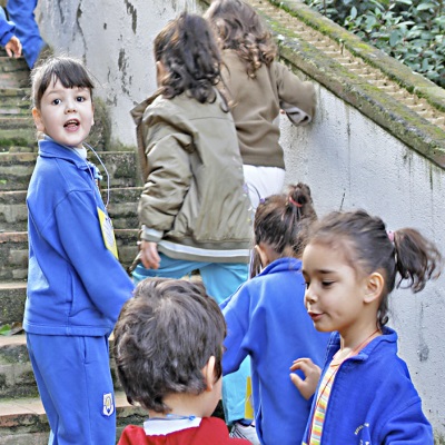 kids on stairs