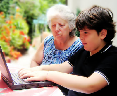 teen and grandma